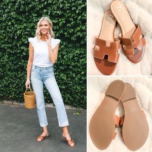 Cognac leather Alibi Sandals Tuckernuck FRENCH SOLE FSNY FS/NY